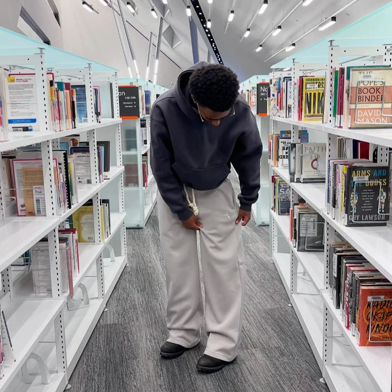 Y2K Men Joggers Gothic Trendy Double Waist Unisex Cotton Sweatpants Hip Hop American Style Retro High Street Casual Track Pants